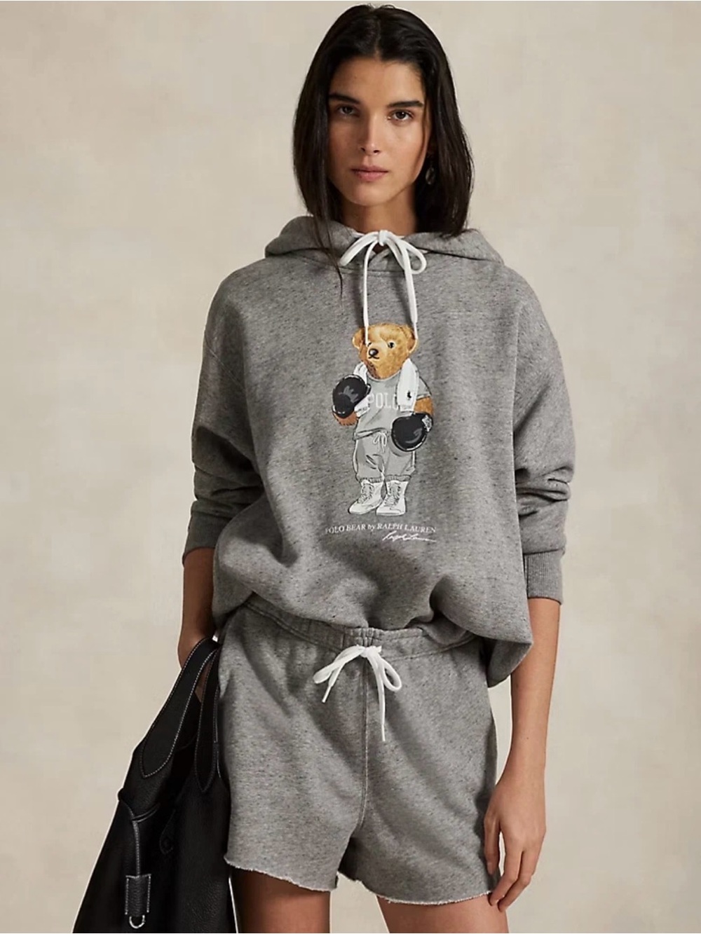 Polo by Ralph Lauren Gray Bear Graphic Pullover Hoodie